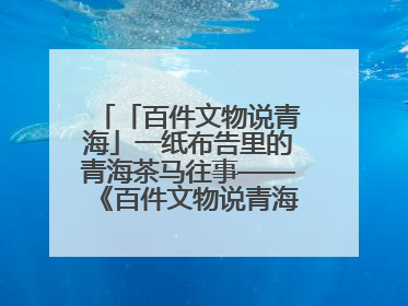 「百件文物说青海」一纸布告里的青海茶马往事——《百件文物说青海》之六十五