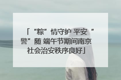 “粽”情守护 平安“警”随 端午节期间南京社会治安秩序良好
