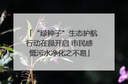 “绿种子”生态护航行动在昆开启 市民感慨污水净化之不易