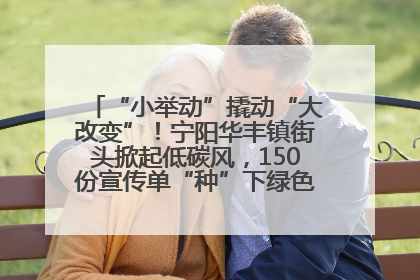 “小举动”撬动“大改变”！宁阳华丰镇街头掀起低碳风，150份宣传单“种”下绿色生活新种子