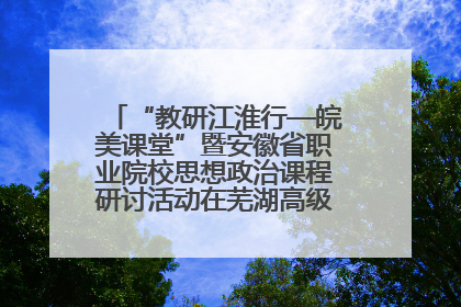 “教研江淮行—皖美课堂”暨安徽省职业院校思想政治课程研讨活动在芜湖高级职业技术学校举行