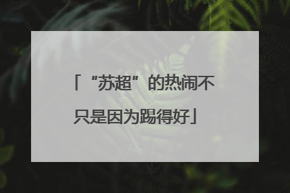 “苏超”的热闹不只是因为踢得好