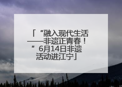 “融入现代生活——非遗正青春！”6月14日非遗活动进江宁