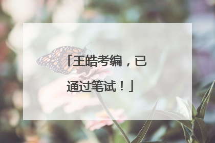 王皓考编，已通过笔试！