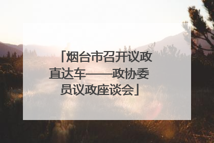 烟台市召开议政直达车——政协委员议政座谈会