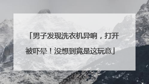 男子发现洗衣机异响，打开被吓晕！没想到竟是这玩意