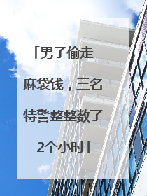 男子偷走一麻袋钱，三名特警整整数了2个小时