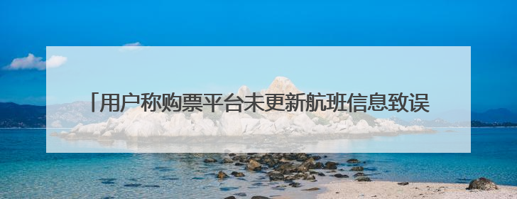 用户称购票平台未更新航班信息致误机，去哪儿：航班变化由航司通知