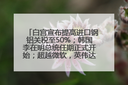 白宫宣布提高进口钢铝关税至50%；韩国李在明总统任期正式开始；超越微软，英伟达重回全球市值第一；华熙生物回应近期风波丨每经早参