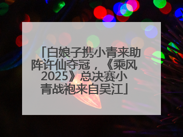 白娘子携小青来助阵许仙夺冠，《乘风2025》总决赛小青战袍来自吴江