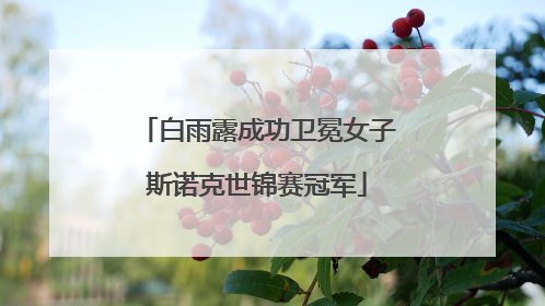 白雨露成功卫冕女子斯诺克世锦赛冠军