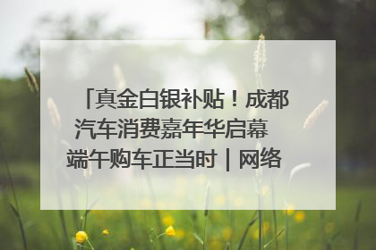 真金白银补贴！成都汽车消费嘉年华启幕 端午购车正当时｜网络中国节·端午