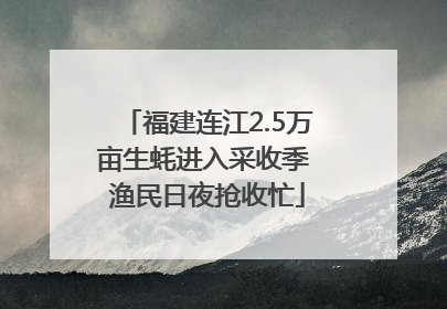 福建连江2.5万亩生蚝进入采收季 渔民日夜抢收忙