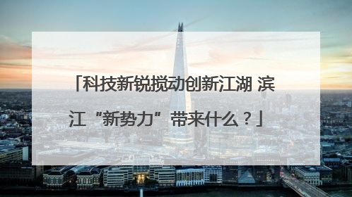 科技新锐搅动创新江湖 滨江“新势力”带来什么？
