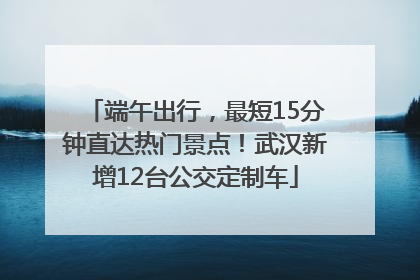 端午出行，最短15分钟直达热门景点！武汉新增12台公交定制车