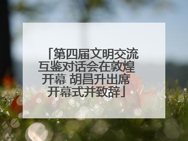 第四届文明交流互鉴对话会在敦煌开幕 胡昌升出席开幕式并致辞
