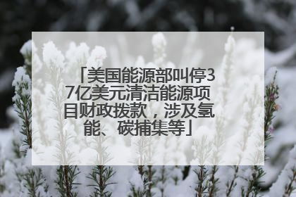 美国能源部叫停37亿美元清洁能源项目财政拨款，涉及氢能、碳捕集等