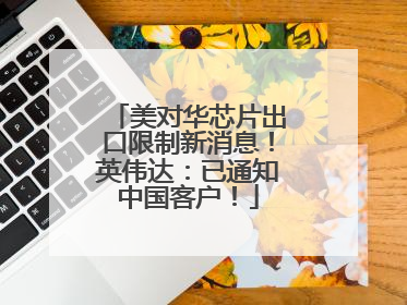 美对华芯片出口限制新消息！英伟达：已通知中国客户！