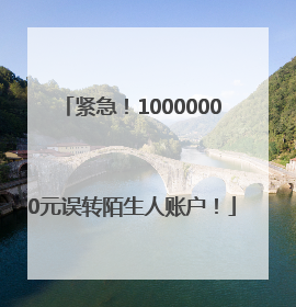 紧急！10000000元误转陌生人账户！