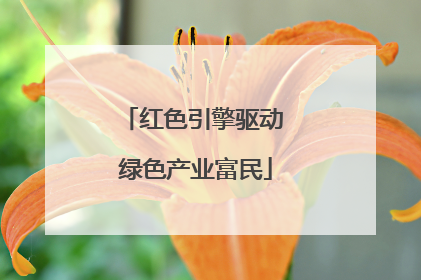 红色引擎驱动 绿色产业富民