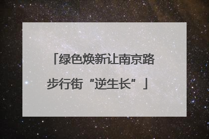 绿色焕新让南京路步行街“逆生长”