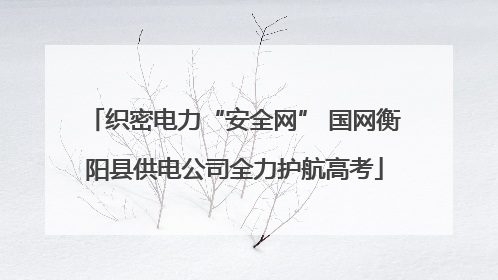 织密电力“安全网” 国网衡阳县供电公司全力护航高考