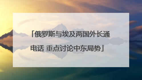 俄罗斯与埃及两国外长通电话 重点讨论中东局势