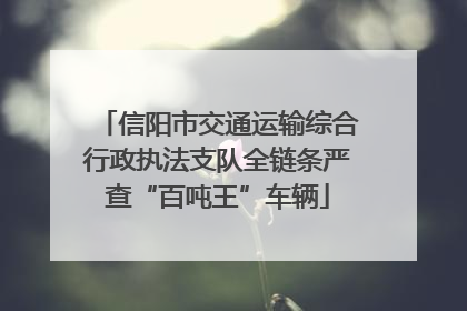 信阳市交通运输综合行政执法支队全链条严查“百吨王”车辆
