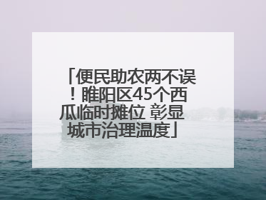 便民助农两不误！睢阳区45个西瓜临时摊位 彰显城市治理温度
