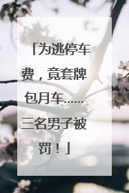 为逃停车费，竟套牌包月车……三名男子被罚！