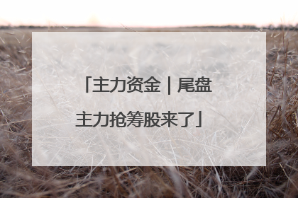 主力资金｜尾盘主力抢筹股来了