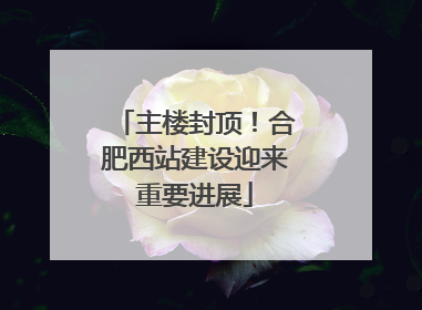 主楼封顶！合肥西站建设迎来重要进展