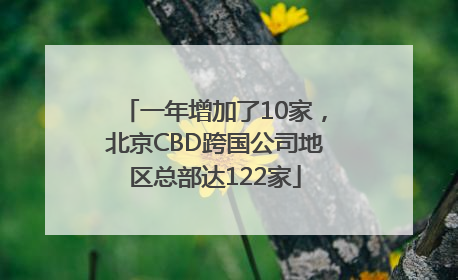 一年增加了10家，北京CBD跨国公司地区总部达122家