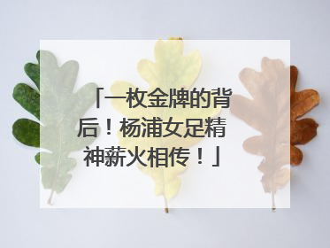 一枚金牌的背后！杨浦女足精神薪火相传！