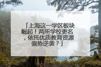 上海这一学区板块崛起！两所学校更名，依托优质教育资源强势逆袭？