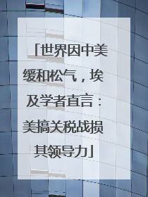 世界因中美缓和松气，埃及学者直言：美搞关税战损其领导力