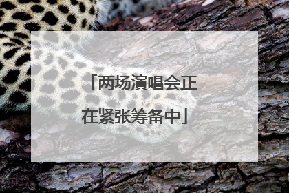 两场演唱会正在紧张筹备中