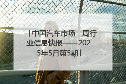 中国汽车市场一周行业信息快报——2025年5月第5期