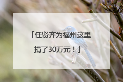 任贤齐为福州这里捐了30万元！