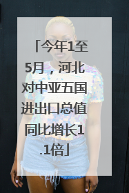 今年1至5月，河北对中亚五国进出口总值同比增长1.1倍