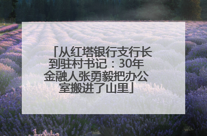 从红塔银行支行长到驻村书记：30年金融人张勇毅把办公室搬进了山里