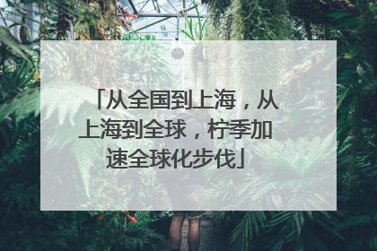 从全国到上海，从上海到全球，柠季加速全球化步伐