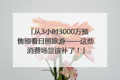 从3小时3000万预售额看日照旅游——这些消费场景该补了！