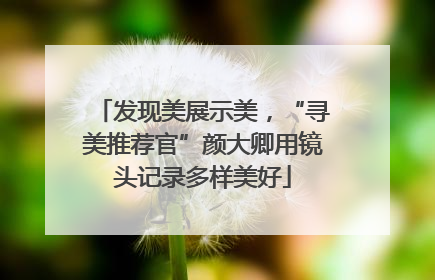 发现美展示美，“寻美推荐官”颜大卿用镜头记录多样美好