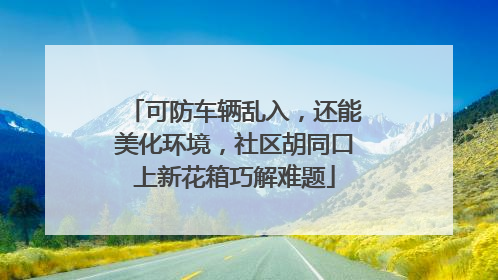 可防车辆乱入，还能美化环境，社区胡同口上新花箱巧解难题
