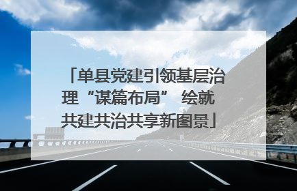单县党建引领基层治理“谋篇布局” 绘就共建共治共享新图景