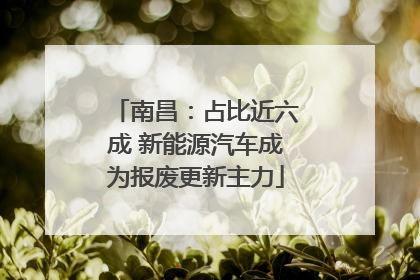 南昌：占比近六成 新能源汽车成为报废更新主力