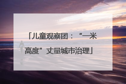 儿童观察团：“一米高度”丈量城市治理