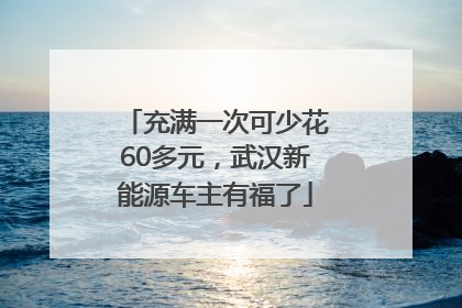 充满一次可少花60多元，武汉新能源车主有福了