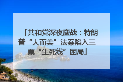 共和党深夜鏖战：特朗普“大而美”法案陷入三票“生死线”困局